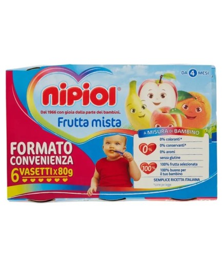 NIPIOL OMOG FRUTTA MISTA 6X80G