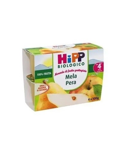 HIPP BIO FRUTTA GRATTUGIATA MELA E PERA 4X100G