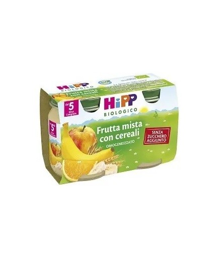 HIPP BIO OMOGENEIZZATO FRUTTA CON CEREALI 2X125G