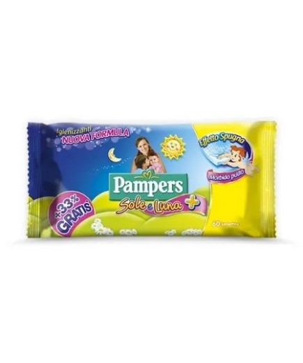 WIPES PAMPERS SOLE&LUNA EFETTO SPUGNA 60PZ