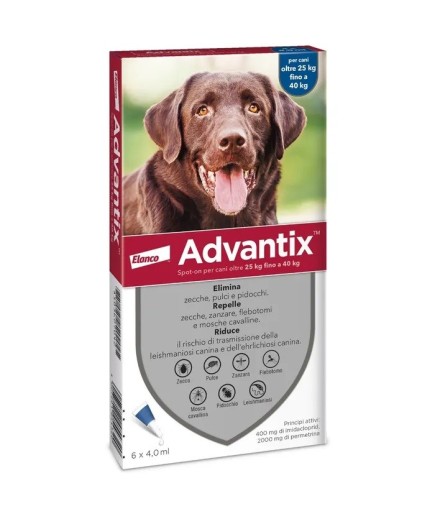 ADVANTIX SPOT ON 6 PIPETTE 25-40KG