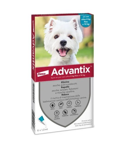 ADVANTIX SPOT ON 6 PIPETTE 4-10KG