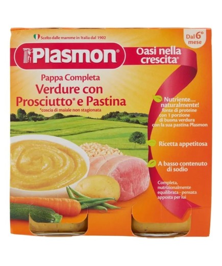 Plasmon Pappa Completa Prosciutto Verdure Pastina 2x190g