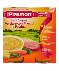 Plasmon Pappa Completa Verdure Pastina Manzo 6M+ 2x190g