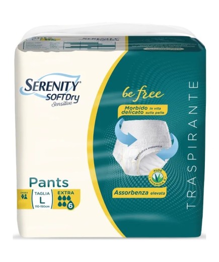 Serenity Soft Dry Sensitive Pants Extra Taglia L 12 Pezzi