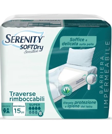 Serenity Soft Dry Sensitive Traversa Assorbente Super 80x180 15 Pezzi