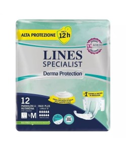 LINES SPECIALIST Derma Protection 12 Pannoloni a Mutanda Tg M 70-110 cm