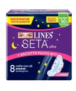 Lines Seta Ultra Assorbenti Notte 8 Pezzi