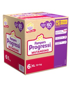 Pampers progressi mutandino 6 XL 60 pezzi